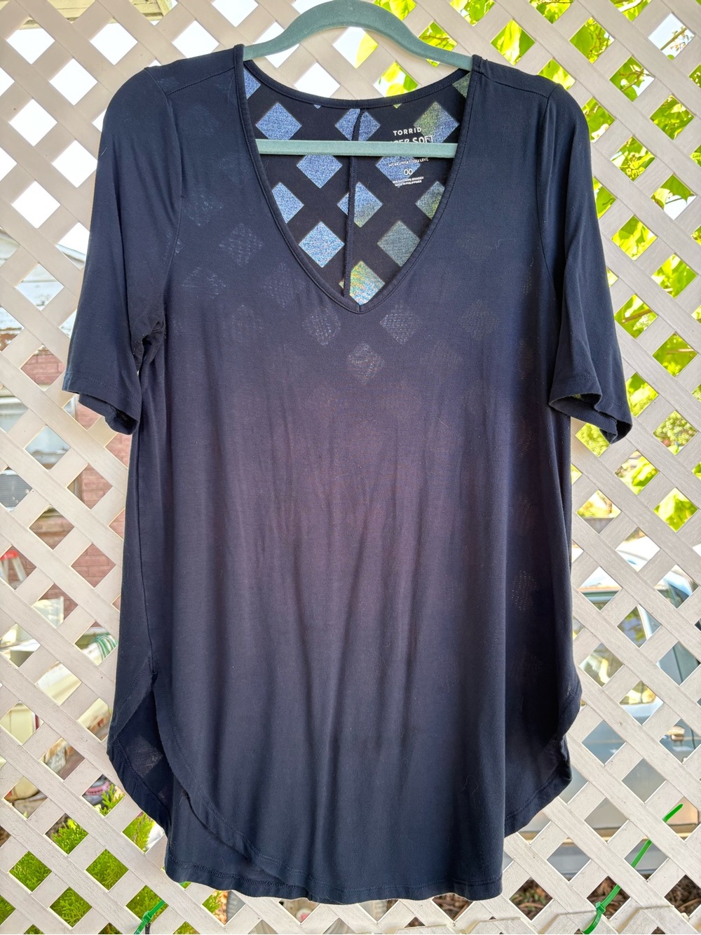 torrid navy V‑Neck Short Sleeve Tee